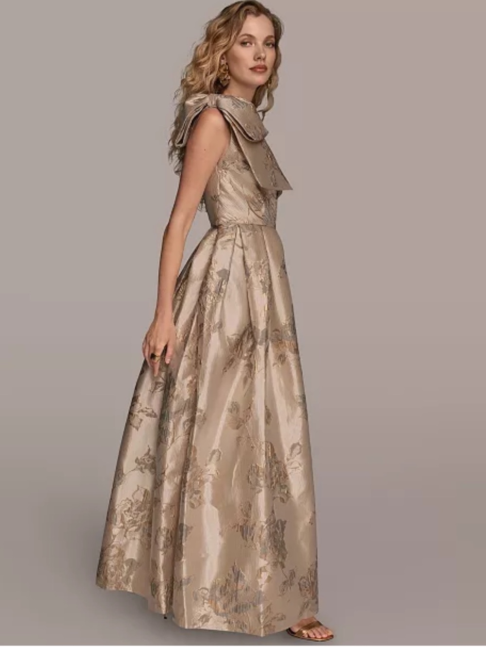 Donna Karan One-Shoulder Bow Ball Gown - Picture 3 of 10